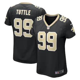 womens nike shy tuttle black new orleans saints game jersey